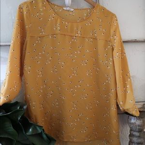 3/4 Sleeve Floral Dress Shirt